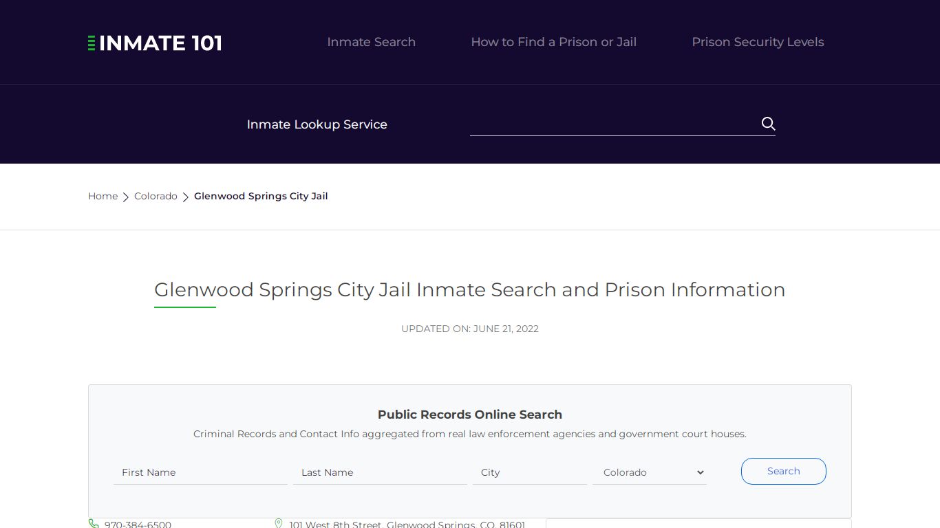 Glenwood Springs City Jail Inmate Search, Visitation ...
